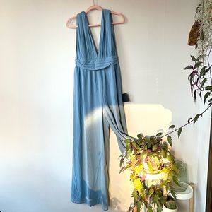 Lulu’s “Divine Muse” Slate Blue, Wide-Leg Jumpsuit